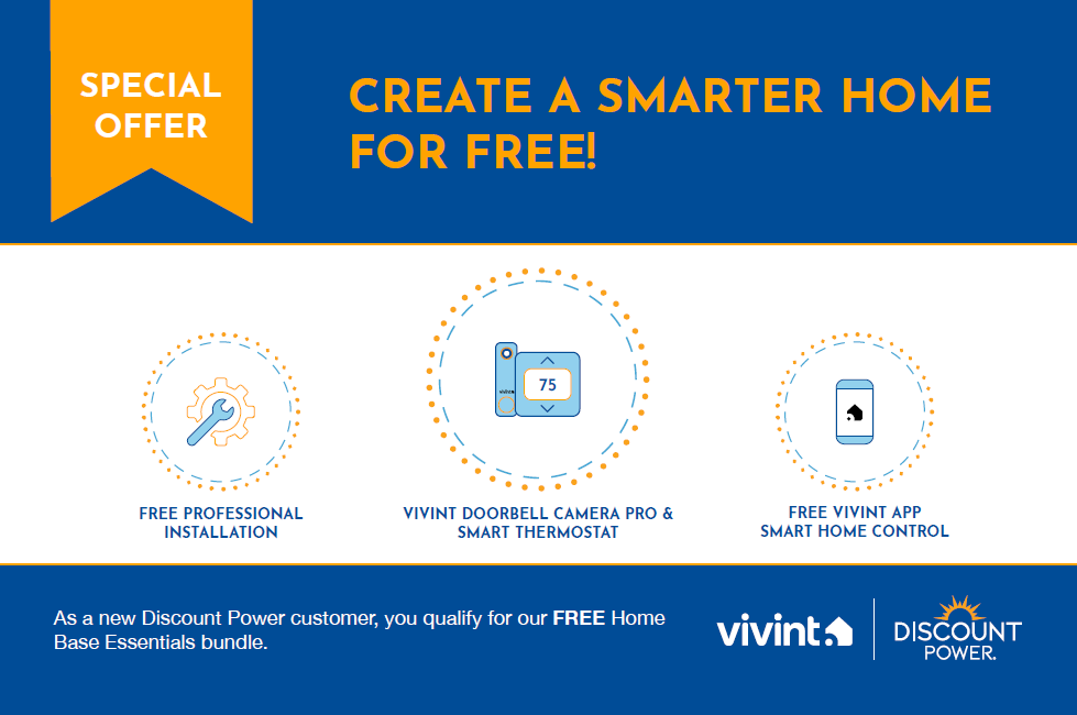 Discount Power x Vivint Home Base Essentials direct mail, front